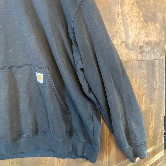 Carhartt Mens Sweatshirt Black Original Fit Hooded Long Sleeve XLarge - Picture 5 of 15